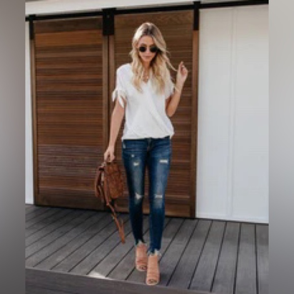 Vici charismatic drape blouse - off white